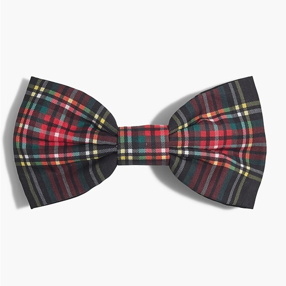 J.Crew Factory Womens Tartan Holiday Plaid Bow Barrette, NWWT